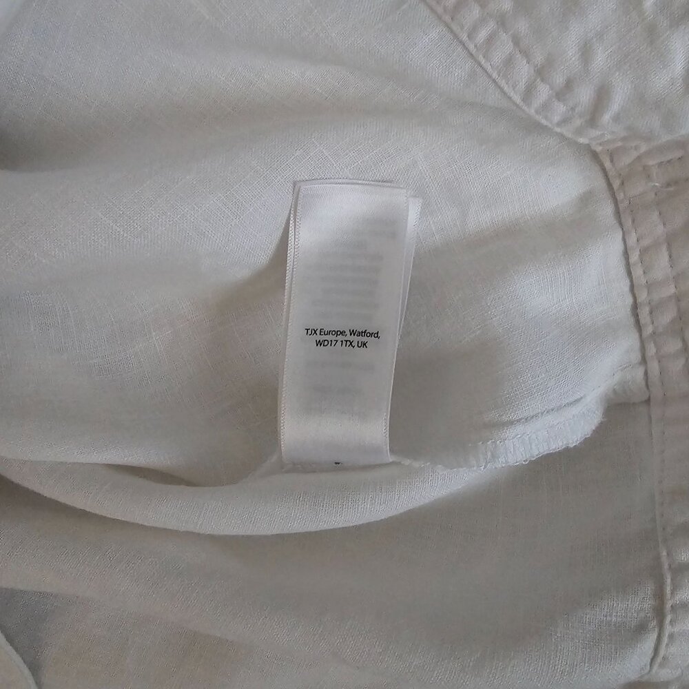 Jones & Co. 100% Linen White Button‎ Front Collared Jean-Style Jacket Size 3X - Picture 8 of 12